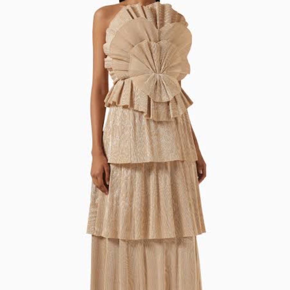 Aje Kyra Gown Size 2 Gold Formal Maxi Gown